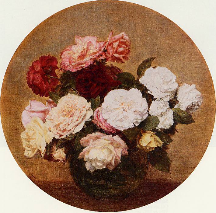 A Large Bouquet of Roses, Ignace-Henri-Jean-Theodore Fantin-Latour