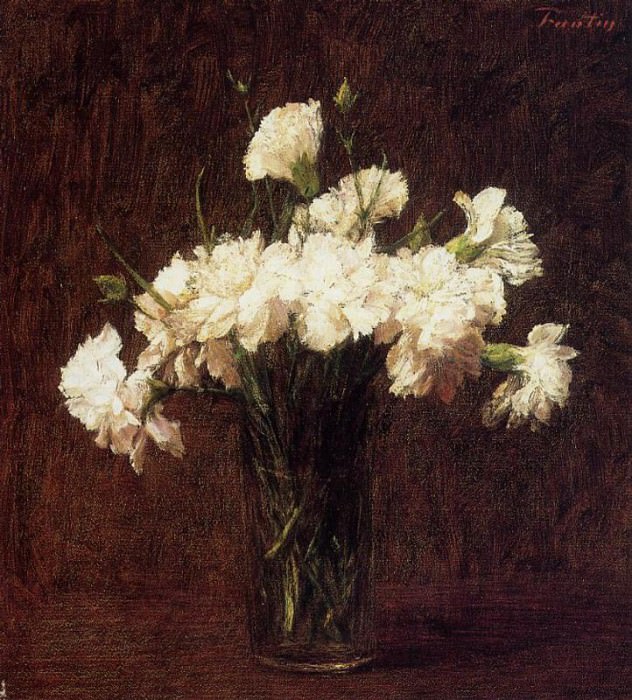 White Carnations, Ignace-Henri-Jean-Theodore Fantin-Latour