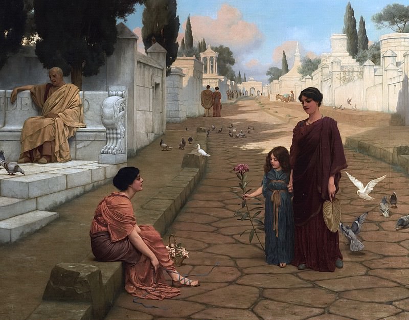 Outside the gates of Pompeii, John William Godward