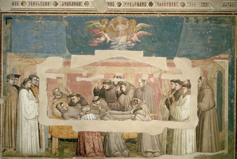 Капелла Барди: Смерть, подтверджение стигматов и вознесение Святого Франциска, Джотто ди Бондоне