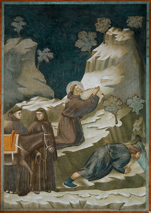 Legend of St Francis 14. Miracle of the Spring, Giotto di Bondone