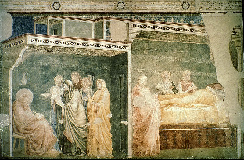 Капелла Перуцци: Рождение и наречение имени Иоанна Крестителя, Джотто ди Бондоне
