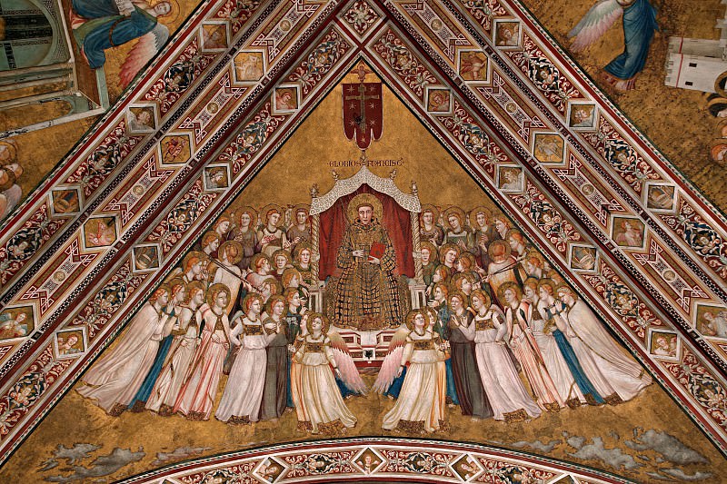 Фрески в парусах свода над алтарём – Апофеоз святого Франциска, Джотто ди Бондоне