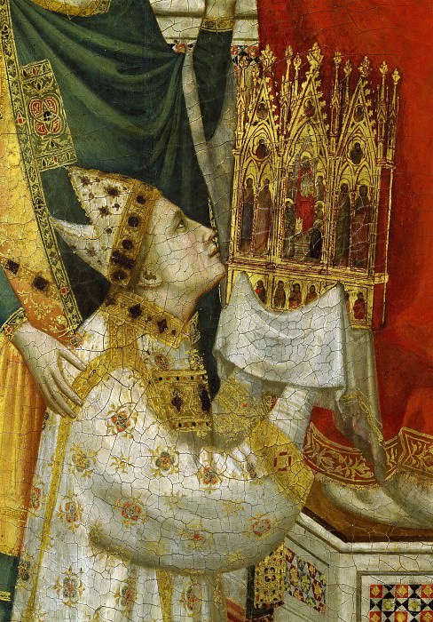 The Stefaneschi Triptych , detail – Pope Celestine V, Giotto di Bondone
