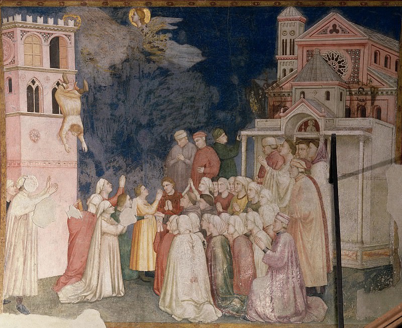 Frescoes of the north transept – The Death of the Boy in Sessa, Giotto di Bondone