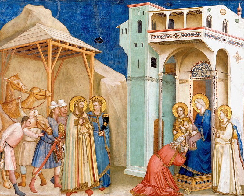 Frescoes of the north transept – Adoration of the Kings, Giotto di Bondone