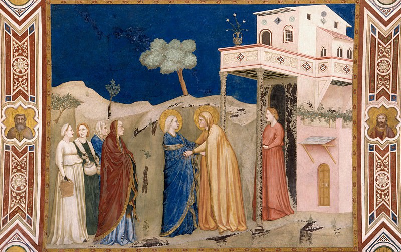 Фрески правого трансепта – Встреча Марии и Елизаветы, Джотто ди Бондоне
