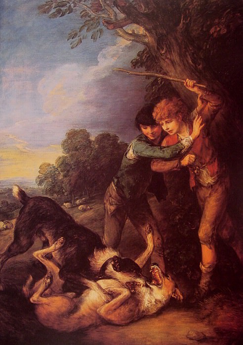 Shepherd Boys with Dogs Fighting, Thomas Gainsborough