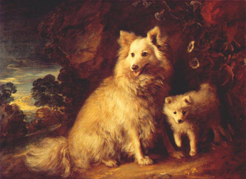 Померанская самка и щенок, ок.1777, Томас Гейнсборо