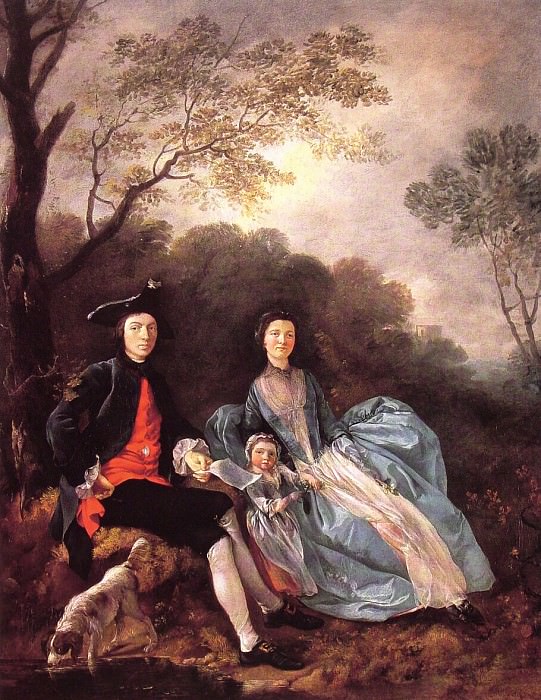 Portrait of the Artist with his Wife and Daughter, Thomas Gainsborough