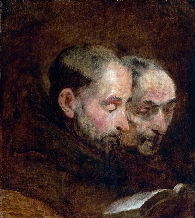 Копия с картины, традиционно приписываемой Ван Дейку, на которой изображены два читающих монаха, Томас Гейнсборо