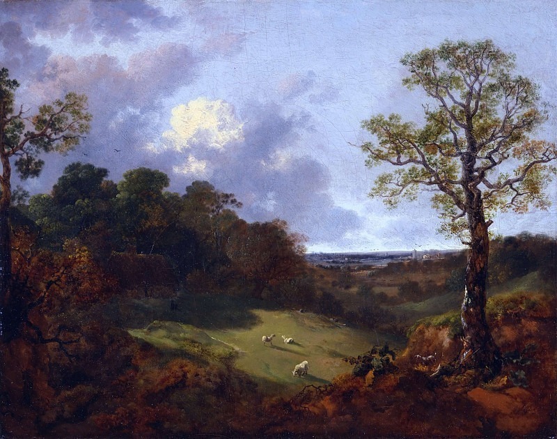Лесной пейзаж с хижиной и пастухом, Томас Гейнсборо