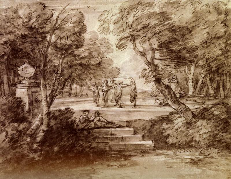 Gainsborough Thomas Dancers With Musicians In A Woodland Glade, Thomas Gainsborough