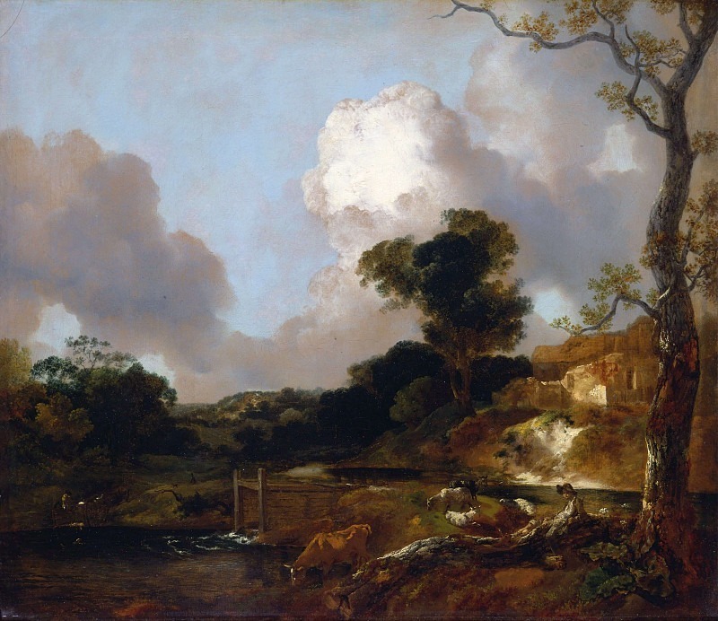 Пейзаж с ручьём и плотиной, Томас Гейнсборо