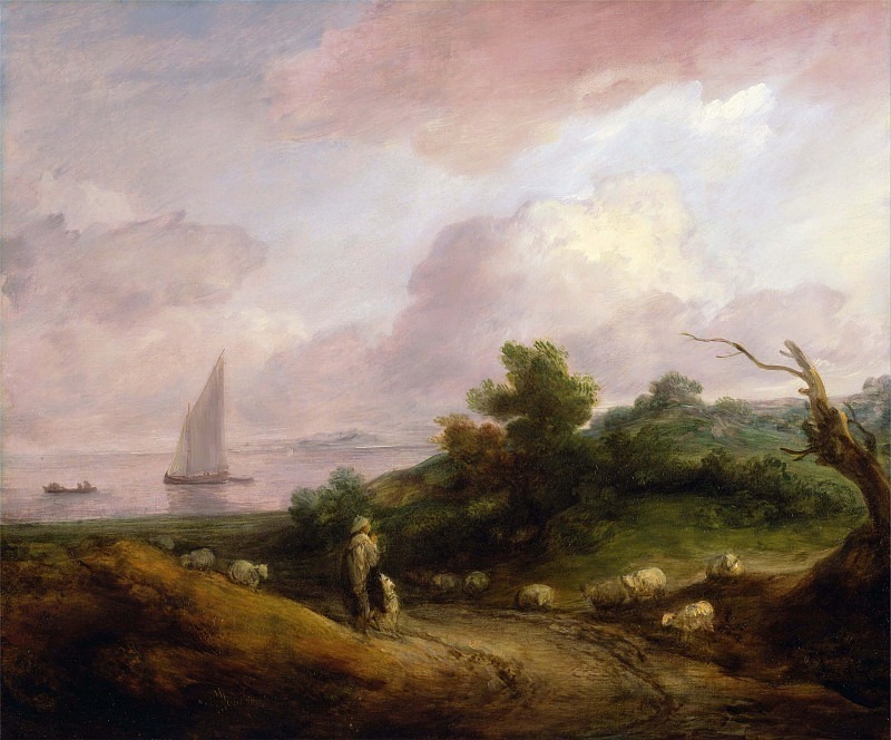 Coastal Landscape with a Shepherd and His Flock, Thomas Gainsborough