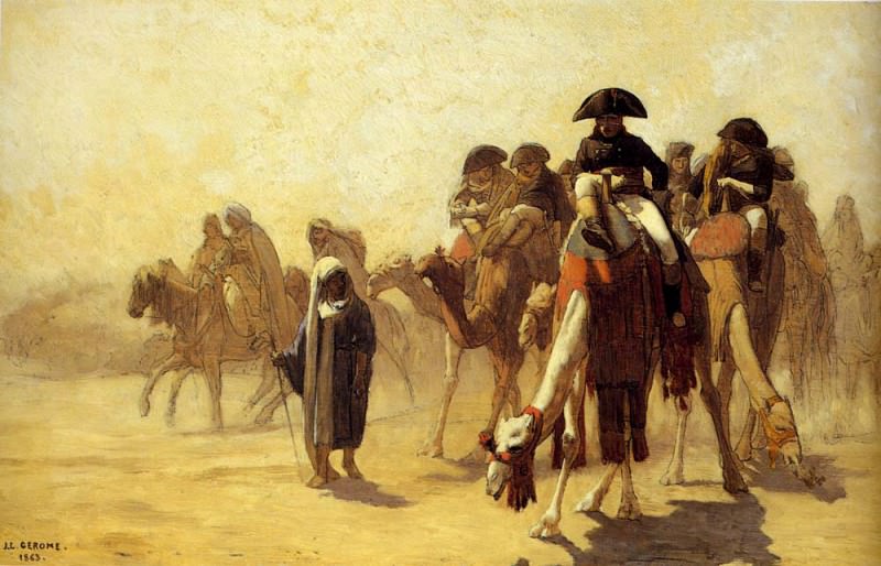 Napoleon with the General Staff in the desert , Jean-Léon Gérôme