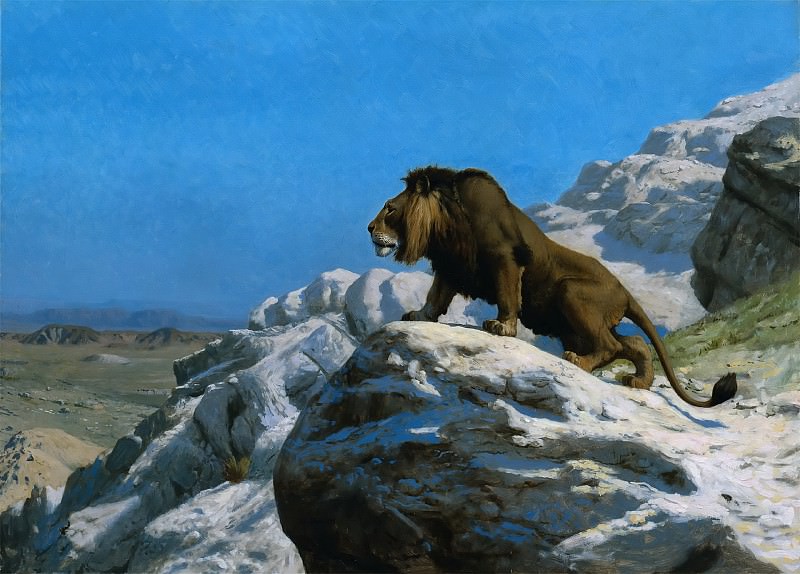 Title Lion on the Watch, Jean-Léon Gérôme