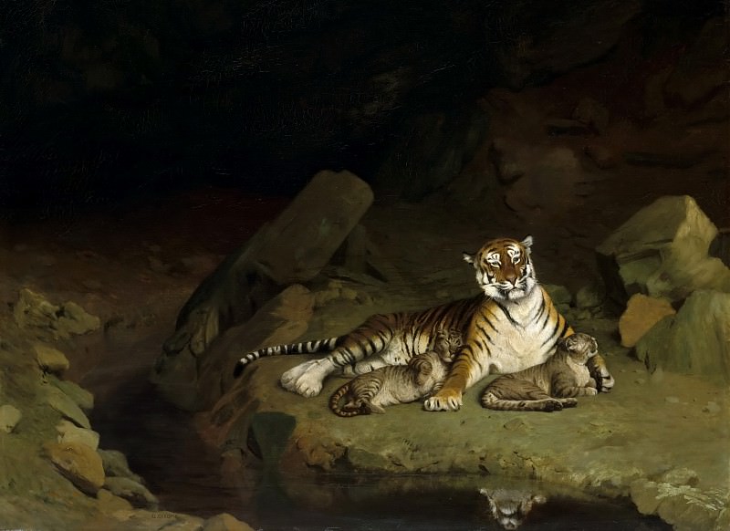 Тигрица с детенышами, Жан-Леон Жером