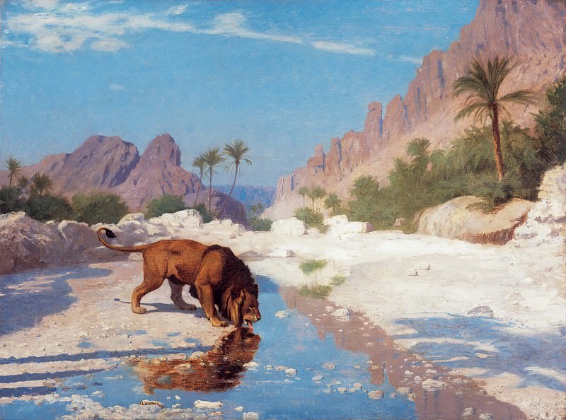 Lion in the Desert, Jean-Léon Gérôme