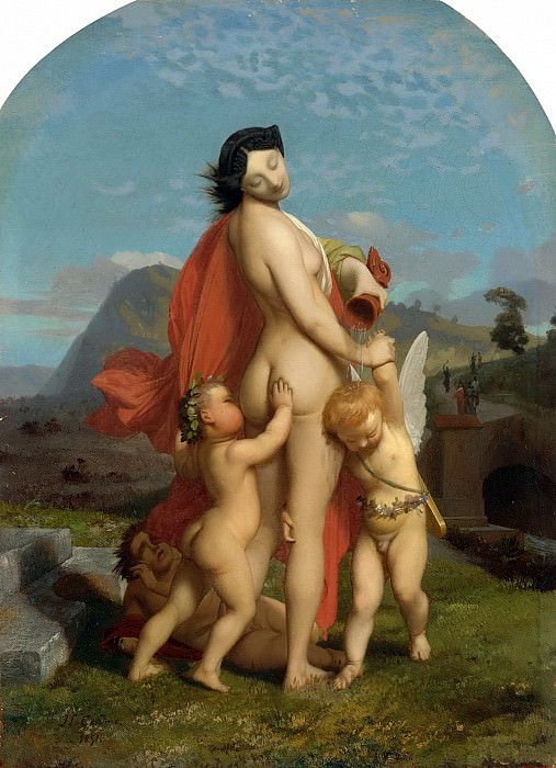 A Young Nymph Teased By Putti, Jean-Léon Gérôme