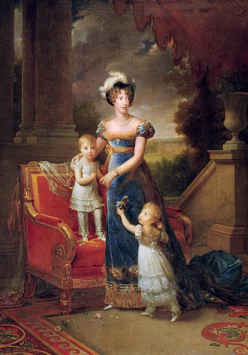 Marie-Caroline de Bourbon with her Children in Front of the Chateau de Rosny, Francois Pascal Simon Gerard