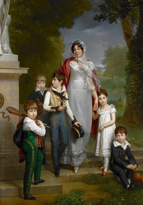 Portrait of Louise-Antoinette-Scholastique Guéhéneuc , Madame la Maréchale Lannes, Duchesse de Montebello, with Her Children, Francois Pascal Simon Gerard