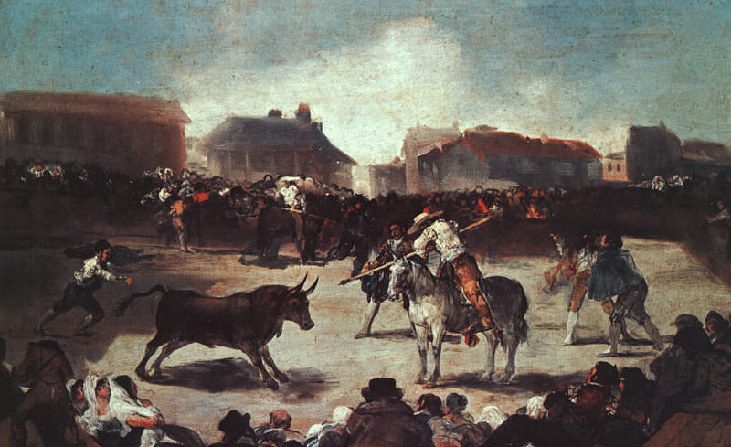 Village Bullfight, 1793, oil on wood, Academy of San Fe, Francisco Jose De Goya y Lucientes