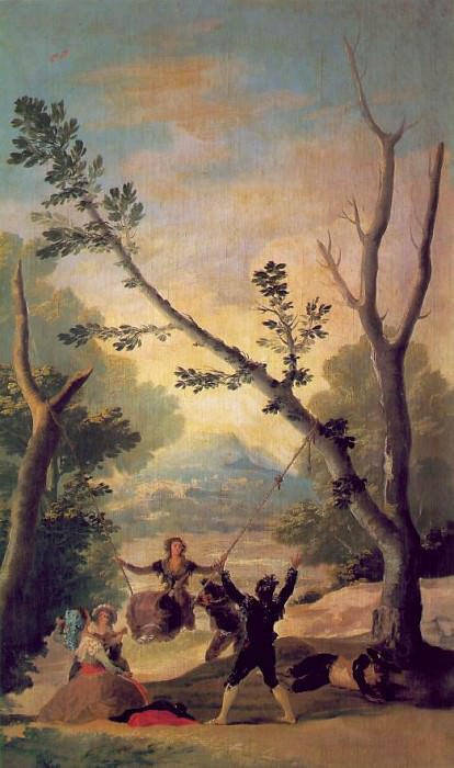 The swing, 1787, 169x100 cm, Duke of Montellano Collect, Francisco Jose De Goya y Lucientes