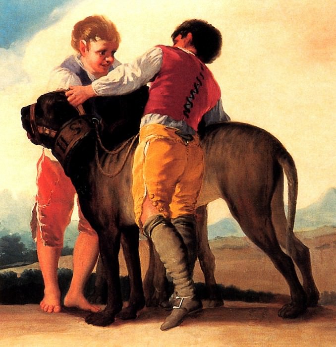 Boys With Mastiff, Francisco Jose De Goya y Lucientes