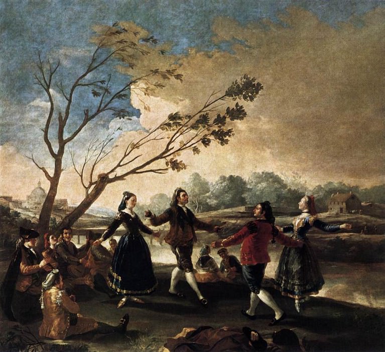 Танец мах на берегу водоема Мансанарес, Франсиско Хосе де Гойя-и-Лусьентес