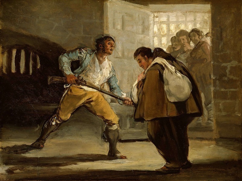 Эль Марагато угрожает монаху Педро де Сальдивия своим пистолетом, Франсиско Хосе де Гойя-и-Лусьентес