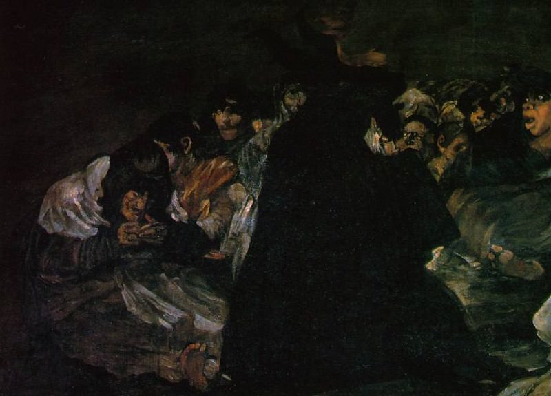 Большой Козел или шабаш ведьм, ок.1821-23, фрагмент, Франсиско Хосе де Гойя-и-Лусьентес