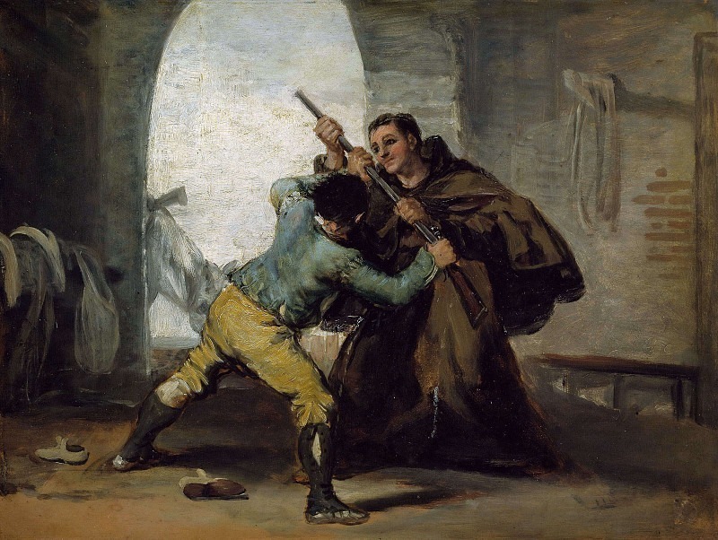 Брат Педро вырывает пистолет у Эль Марагато, Франсиско Хосе де Гойя-и-Лусьентес