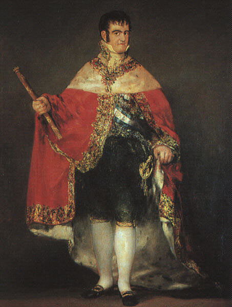 Фердинанд VII в своей королевской мантии, 1814, Франсиско Хосе де Гойя-и-Лусьентес