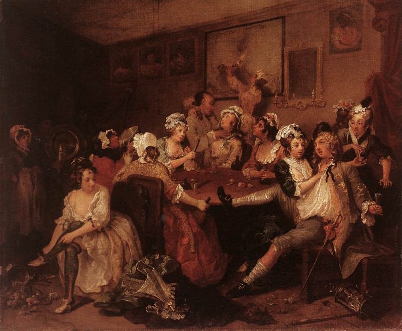 В таверне, 1733-34, Уильям Хогарт