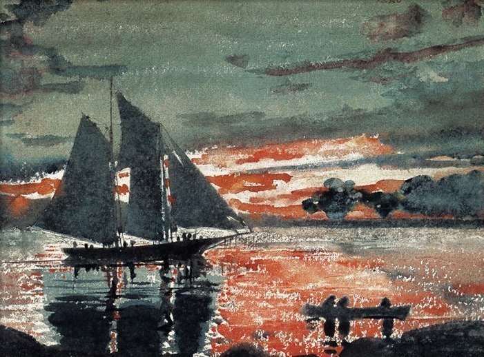 Sunset Fire, Winslow Homer