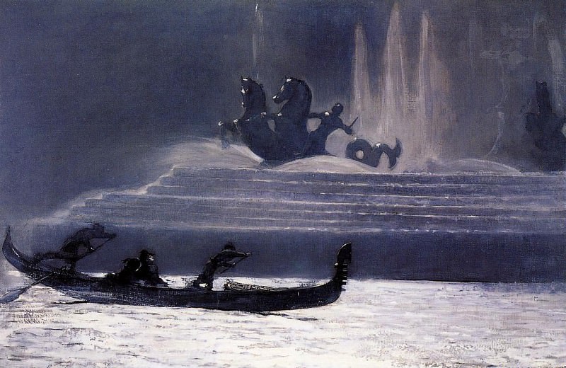 The Fountains at Night World-s Columbian Exposition, Winslow Homer