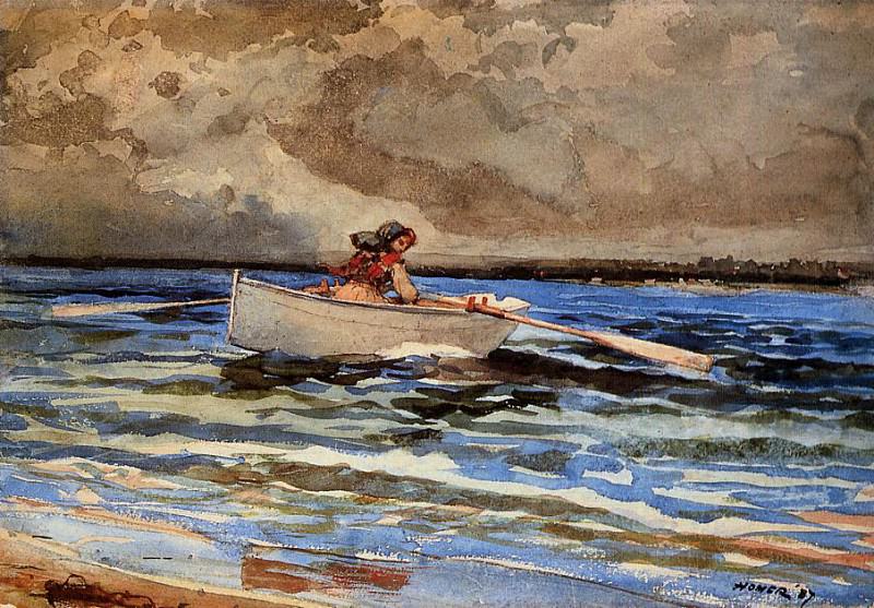 Rowing at Prout-s Neck, Winslow Homer