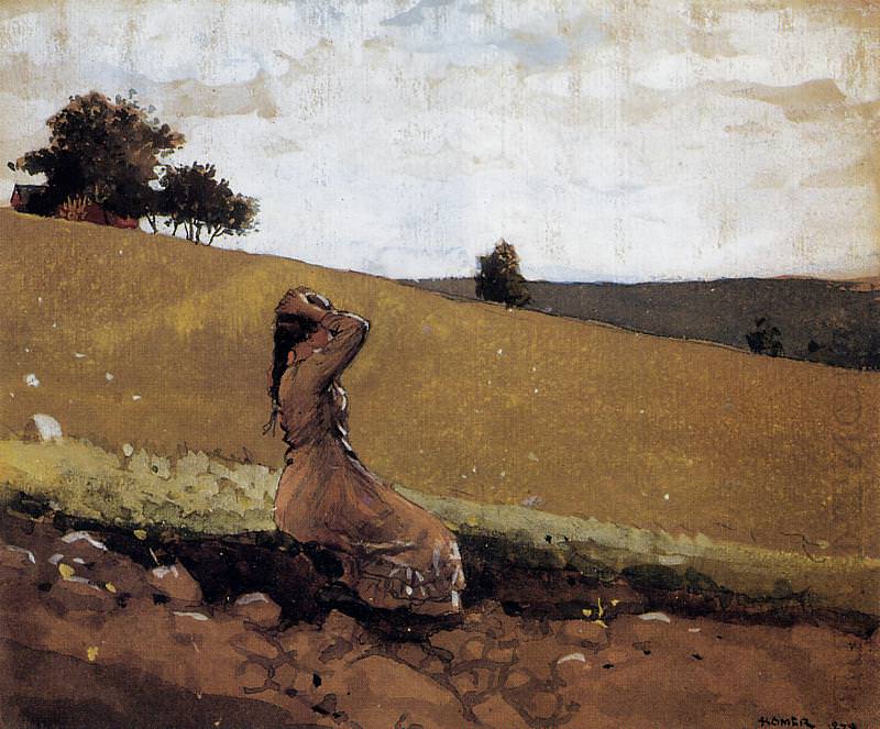 The Green Hill aka On the Hill, Winslow Homer