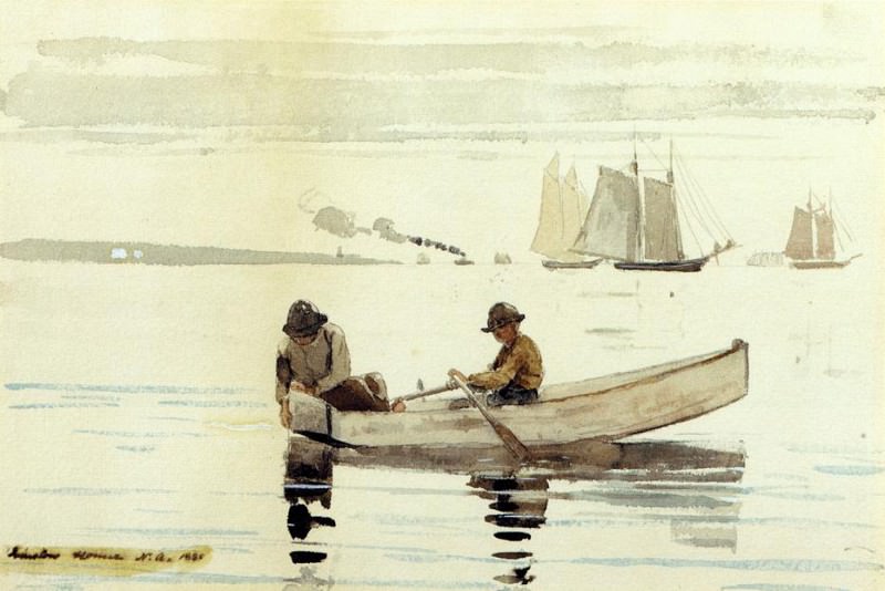 Boys Fishing Gloucester Harbor, Winslow Homer