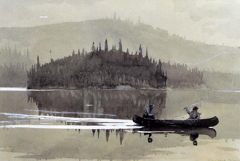 Two Men in a Canoe, Winslow Homer