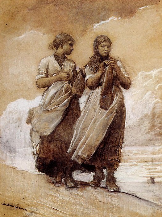 Fishergirls on Shore Tynemouth, Winslow Homer