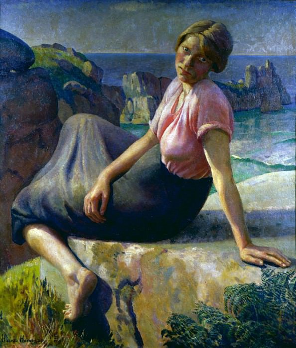 Girl on a Cliff, Harold Harvey