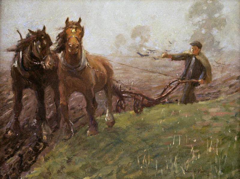 Man Ploughing a Field, Harold Harvey