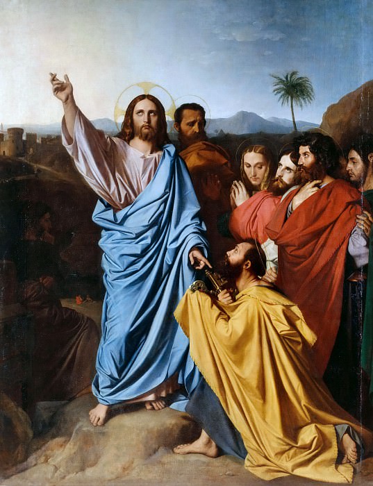 Христос, дающий ключи от рая святому Петру, Жан Огюст Доминик Энгр