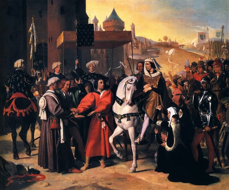 Entrance of Dauphin, future Charles V, to Paris, Jean Auguste Dominique Ingres