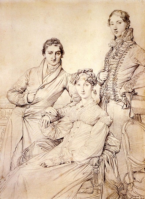 Joseph_Woodhead_and_his_wife_born_Harriet_Comber_and_her_Brother_Henry_George_Wandesford, Jean Auguste Dominique Ingres