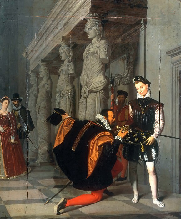 Дон Педро Толедский целует шпагу короля Генриха IV, Жан Огюст Доминик Энгр