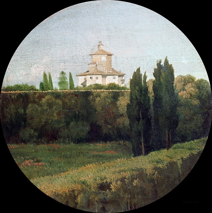 View of Belvedere of the Villa Borghese in Rome