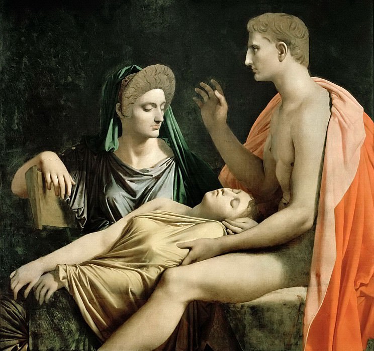 Virgil Reading the Aeneid to Livia, Octavia and Augustus, Jean Auguste Dominique Ingres